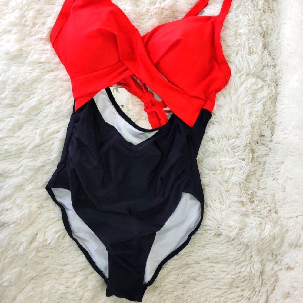EoMenie Red and Black One Piece Swimsuit